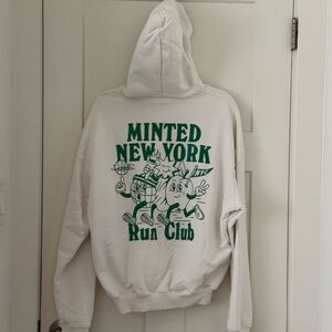 Minted New York Run Club Hoodie in White and Green